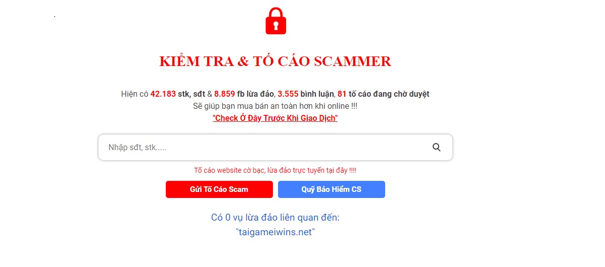 taigameiwins.net uy tín với kết quả 0 vụ lừa đảo nào đến từ website
